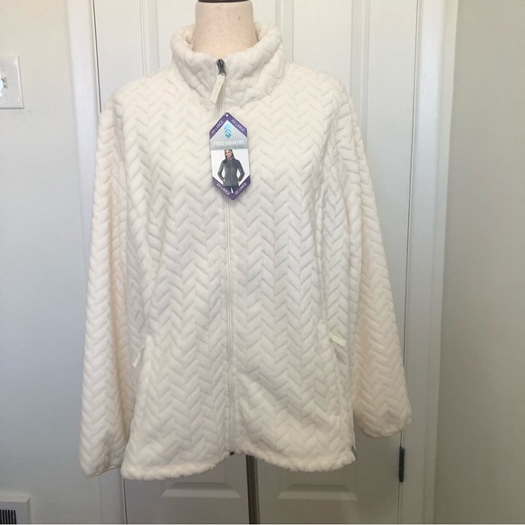 Free Country Jackets & Blazers - Free Country L.T.D. Womens Full Zip L/S Chevron Butter Pile Faux Fur Jacket